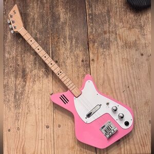 Loog pro electric Pink Guitar with White battery not included